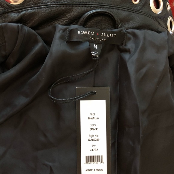 NWT. Romeo & Juliet Couture Biker Jacket. Size M. - Picture 8 of 8